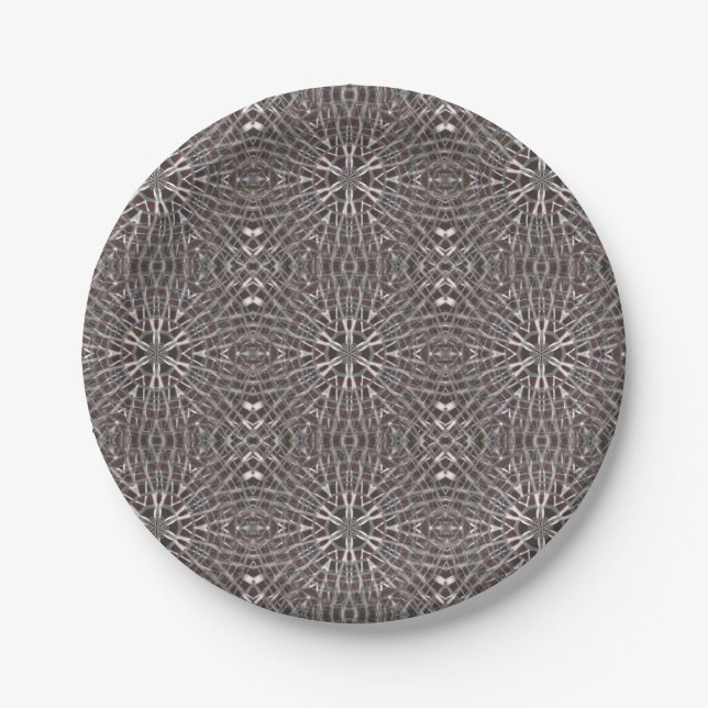 Metallic Metal Mesh Silver Paper Plates (Front)