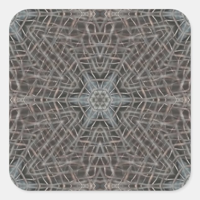 Metallic Metal Mesh Square Sticker (Front)