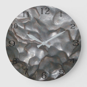 Metallic Meteorite Rock Pattern, Large Clock