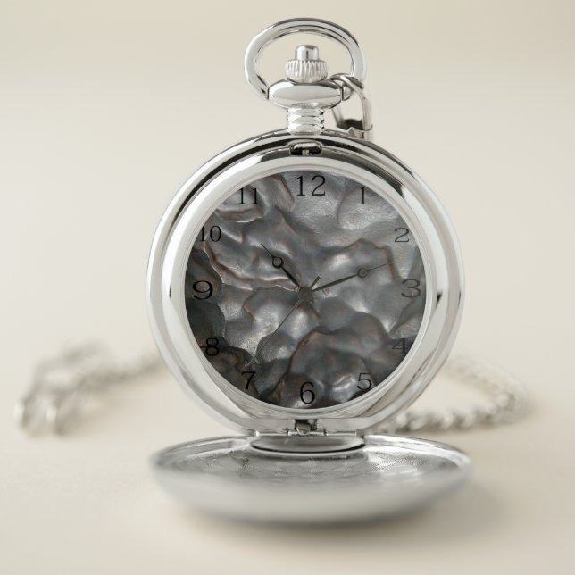 Metallic Meteorite Rock,  Pocket Watch (Inside)