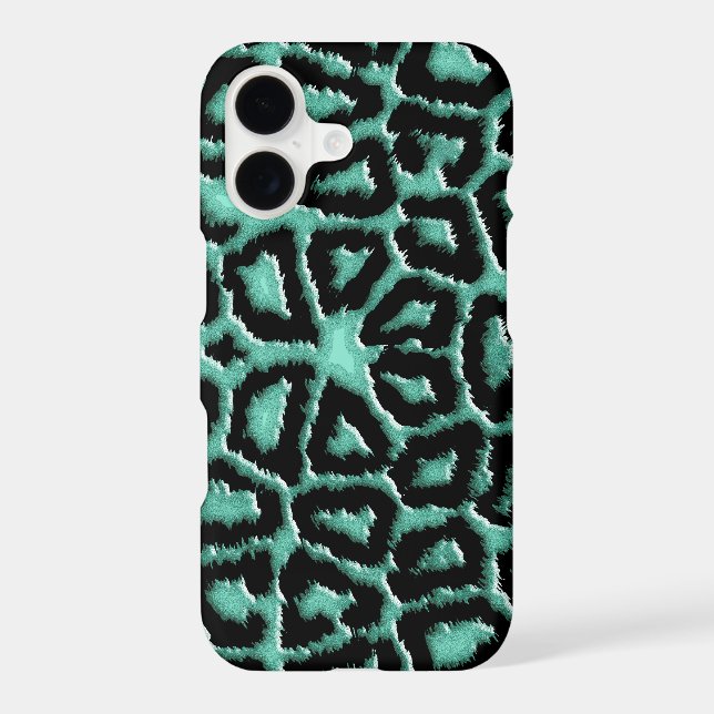 Metallic Mint Green Giraffe Iphone Case (Back)