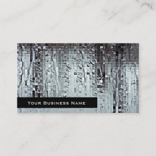 Metallic Modern Abstract Rain Droplets Business Card Template