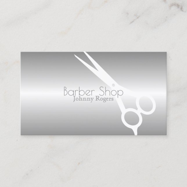 Metallic modern gray cover business card (Front)