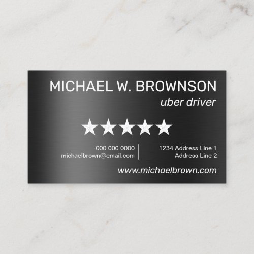 Metallic Modern Minimal Driver Business Card