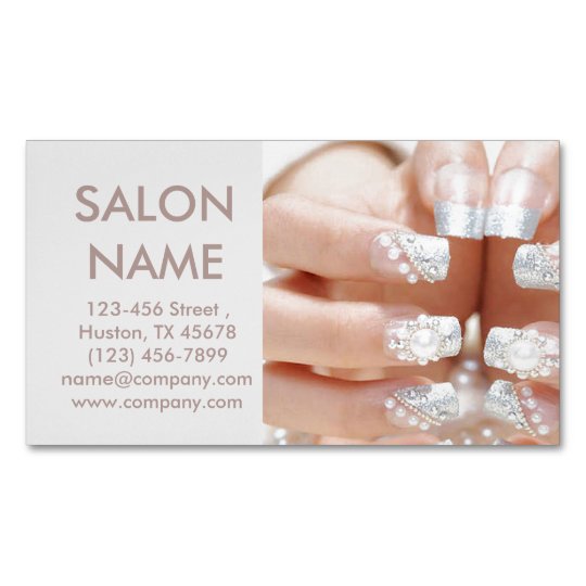 Metallic Nails Fashion Beauty SPA Nail Salon Magnetic Business Card