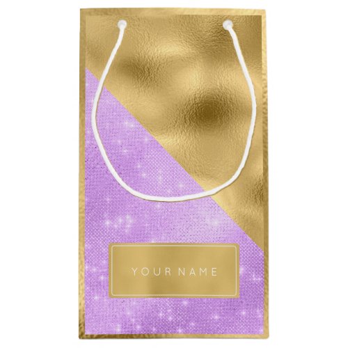 Metallic Name Gold Name Purple Violet Lavender Small Gift Bag