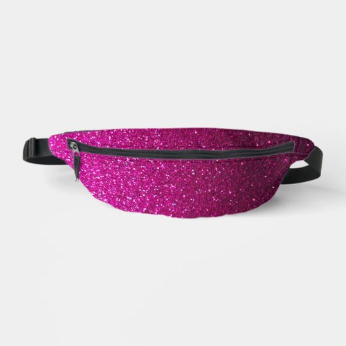 Metallic Neon Hot Pink and Black Glitter Ombre Fanny Pack