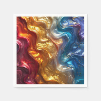 Metallic Oil Slick Paper Napkin