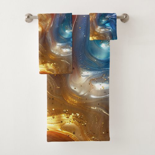 Metallic Oil Slick Towel Set