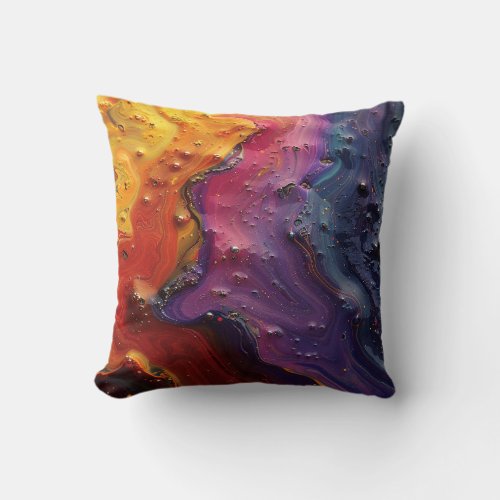 Metallic Oil Swirl Art Cushion