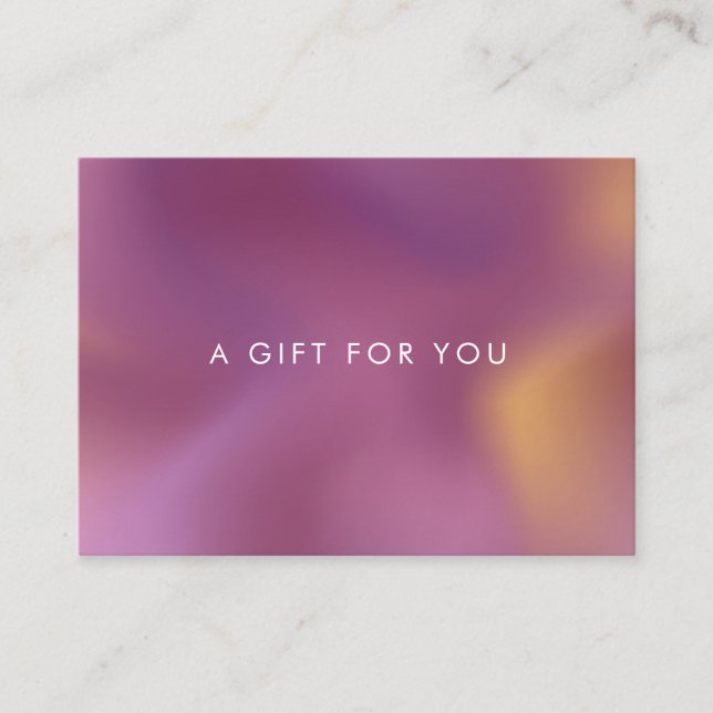 metallic ombre  pink gift certificate (Front)