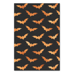 Metallic Orange Bats and Black Halloween Decoupage Tissue Paper | Zazzle