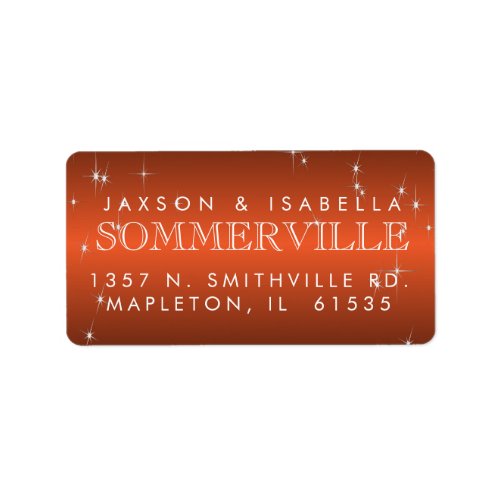 Metallic Orange Light Design Label