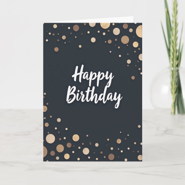 Metallic Orb Birthday Card (Front)