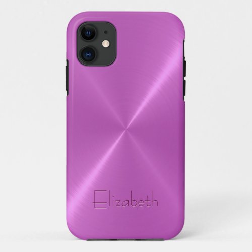 Metallic Orchid Stainless Steel Metal Look iPhone 11 Case