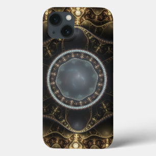 Metallic Ornate Steampunk Fractal Image iPhone 13 Case