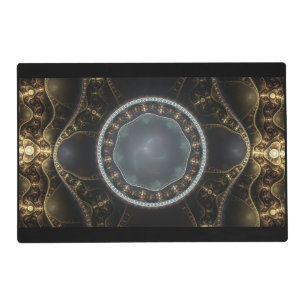 Metallic Ornate Steampunk Fractal Image Placemat