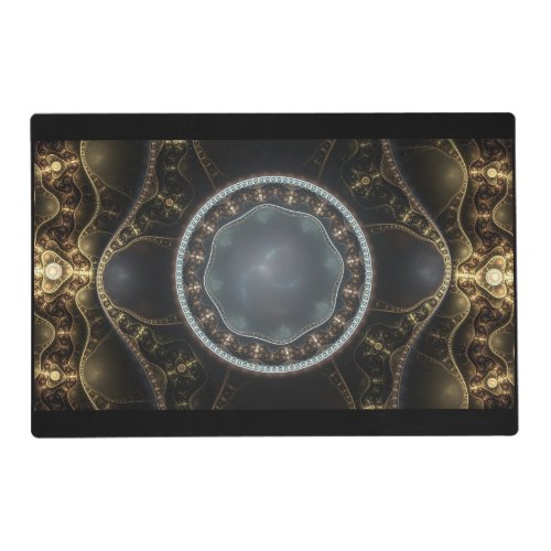 Metallic Ornate Steampunk Fractal Image Placemat