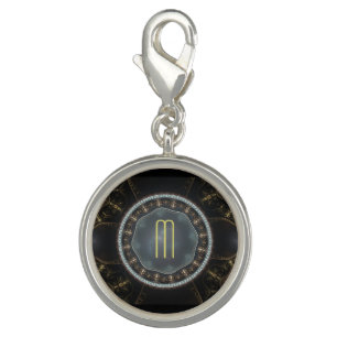 Metallic Ornate Steampunk Fractal with Monogram Charm