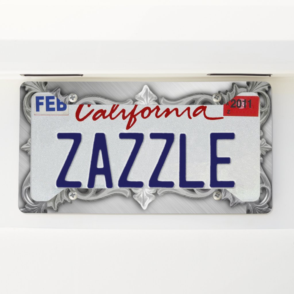 Metallic Ornemental Trompe L’Œil License Plate Frame 