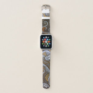 Metallic Painted  Boho Swirls and Dots Apple Watch Band