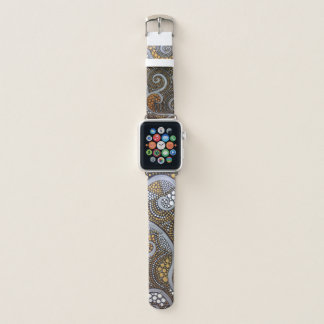Metallic Painted Boho Swirls and Dots Apple Watch Band