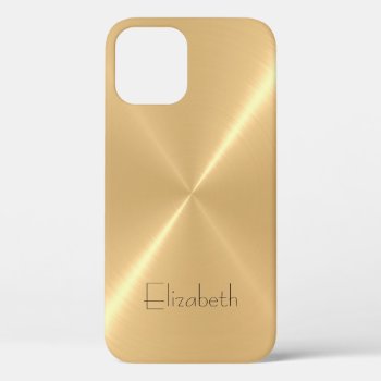 Metallic Pale Gold Stainless Steel Metal Look Iphone 12 Pro Case by NhanNgo at Zazzle