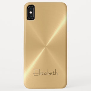 Metallic Pale Gold Stainless Steel Metal Look iPhone XS Max Case