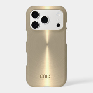Metallic Pale GoldTexture Stainless Steel Look Iphone 18 Pro Case