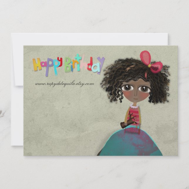 Metallic Paper Invitation Happy Birthday (Front)