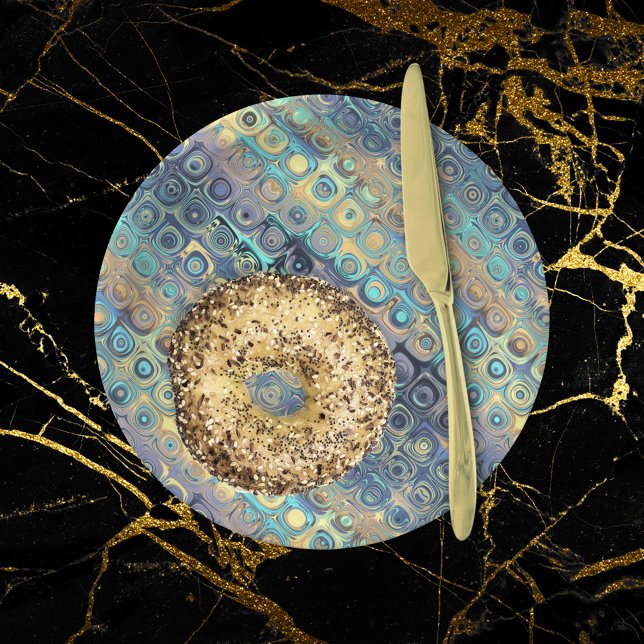 Metallic Pastel Lights Blue Pattern Paper Plates (Creator Uploaded)