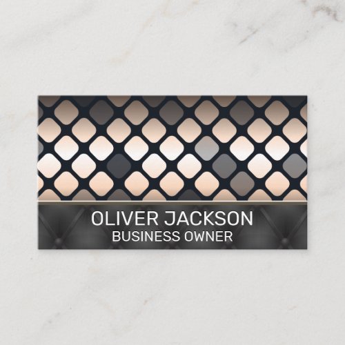 Metallic Pattern  Black Upholstered Padding Business Card