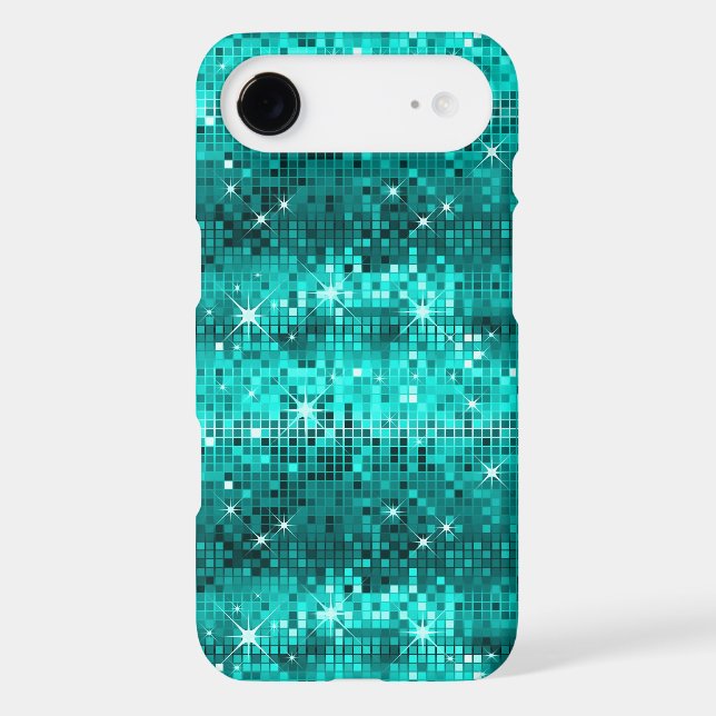Metallic Peacock Green Sequins Look Disco Glitter Case-Mate iPhone Case (Back)