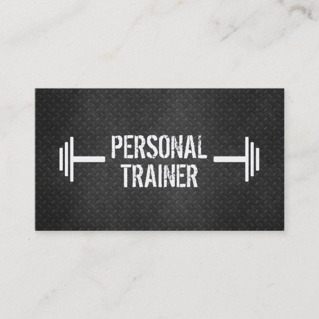 Metallic Personal Trainer Business Card (Front)