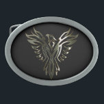 Metallic Phoenix Belt Buckle<br><div class="desc">Classic metallic silver and black design of a silver phoenix emblem set against a black background on gifts and accessories, all available to customize and make personal to you.</div>