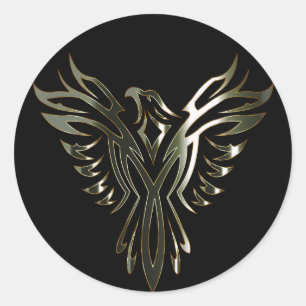 Metallic Phoenix Classic Round Sticker