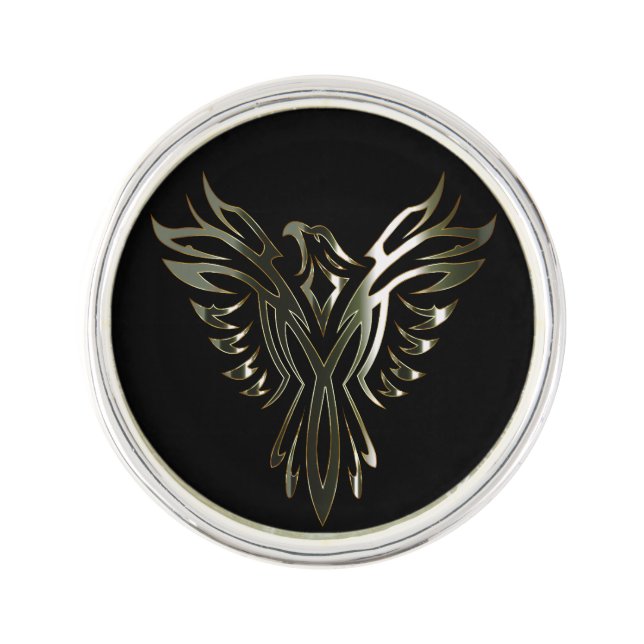 Metallic Phoenix Lapel Pin (Front)