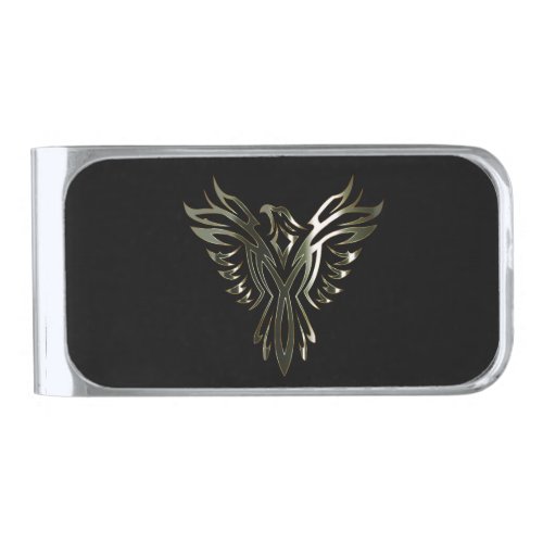 Metallic Phoenix Silver Finish Money Clip