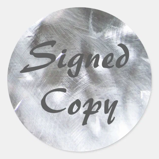 Metallic Photo and Gray Signed Copy Classic Round Sticker | Zazzle