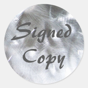 Metallic Photo and Gray Signed Copy Classic Round Sticker