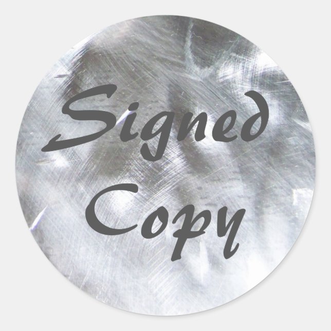Metallic Photo and Gray Signed Copy Classic Round Sticker (Front)
