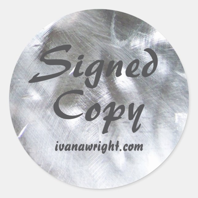 Metallic Photo and Gray Signed Copy Classic Round Sticker (Front)
