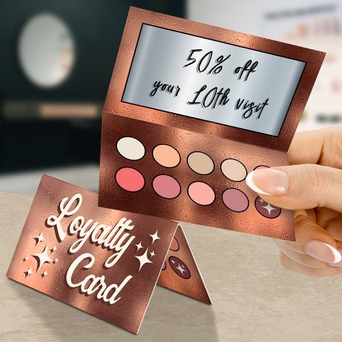 Metallic pink eyeshadow palette loyalty card