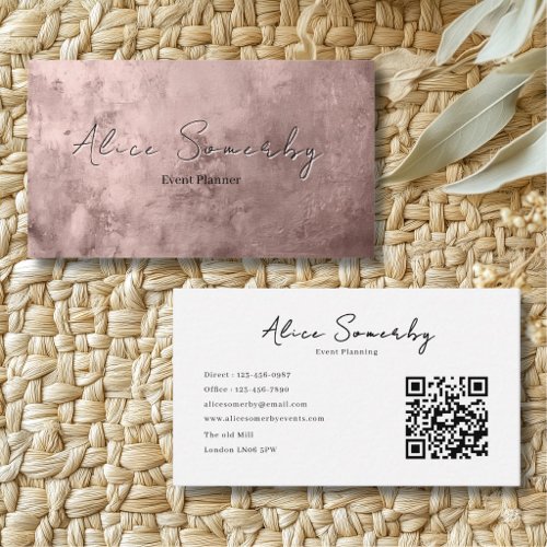 Metallic Pink modern minimalist Business Card