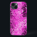 Metallic Pink Sequins Look Disco Mirrors Bling iPhone 13 Case<br><div class="desc">Popular shiny metallic sequence look hot pink tones disco style iPhone 4/4S case cover. Retro 70's disco ball mirrors with the bling and sparkles. Look for this design in many tones. Purple blue green pink and can be requested in your favorite color. It is a image pattern and not actual...</div>