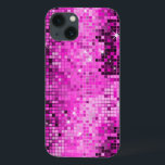 Metallic Pink Sequins Look Disco Mirrors Bling iPhone 13 Case<br><div class="desc">Popular shiny metallic sequence look hot pink tones disco style iPhone 4/4S case cover. Retro 70's disco ball mirrors with the bling and sparkles. Look for this design in many tones. Purple blue green pink and can be requested in your favorite color. It is a image pattern and not actual...</div>
