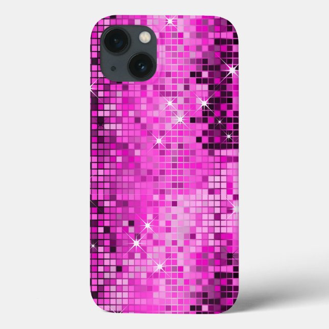 Metallic Pink Sequins Look Disco Mirrors Bling Case-Mate iPhone Case (Back)
