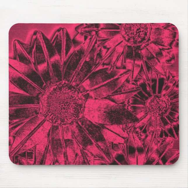 Metallic Pink Sunflowers Mousepad (Front)
