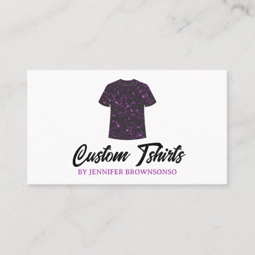 Metallic Pink T Shirt Print Clothing Apparel Business Card