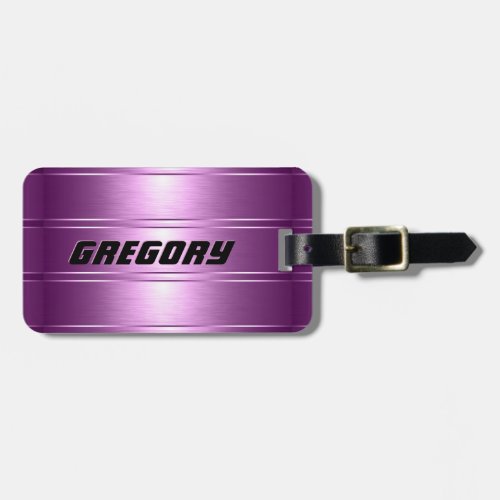 Metallic Pink Tones Stripes Pattern 2 Luggage Tag